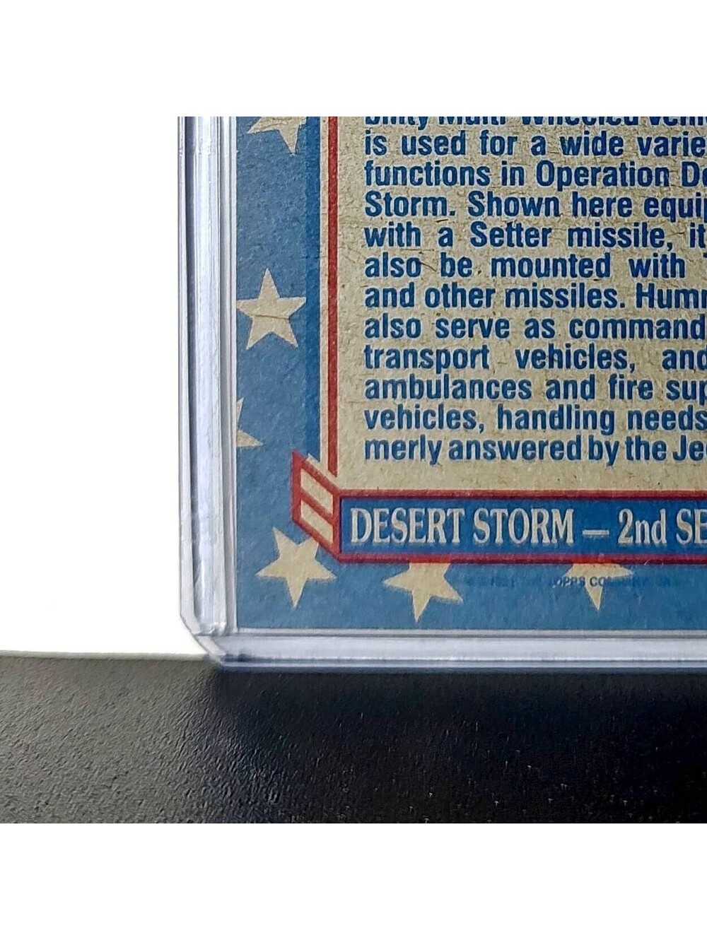 HMMWV – The Hummer 1991 Topps Desert Storm #99 Card - Picture 9 of 10